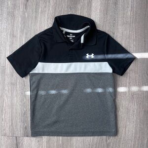 Under Armour Kids Polo in Black, White, and Gray